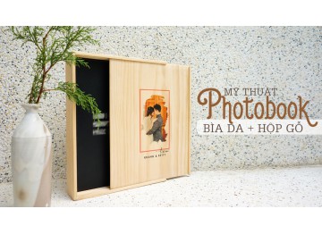 Photobook cưới Mỹ thuật - Bìa Da đục lỗ, khắc tên